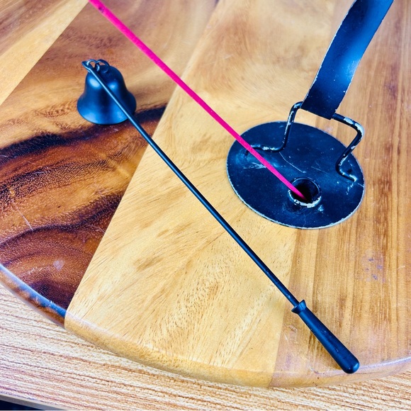 Metal Kokopelli Incense Holder with Candle Snuffer - Picture 3 of 4